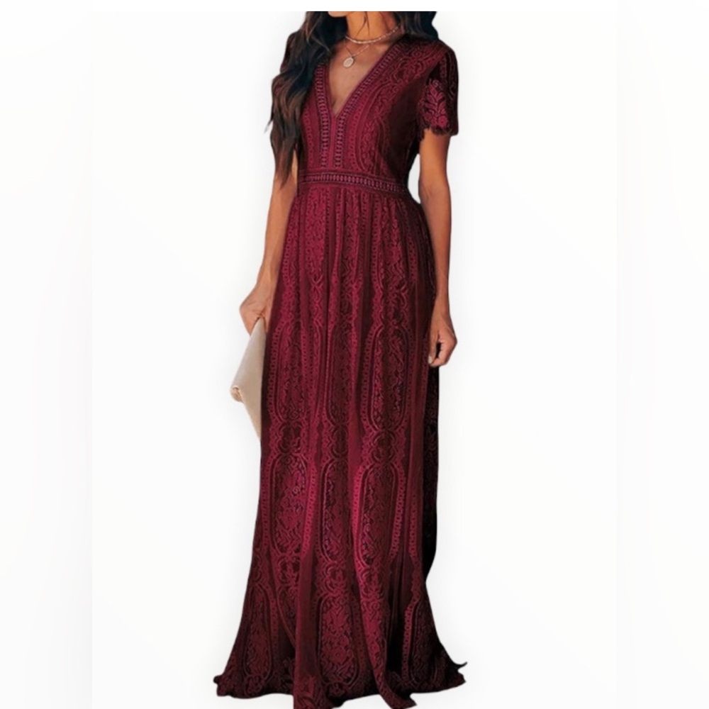 Maroon Lace Dress Size Large